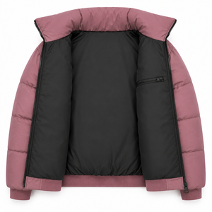 Blouson matelassé décontracté surdimensionné pour homme avec patch personnalisé, manteau d'hiver rembourré à col montant, fermeture éclair intégrale, marque privée, vente en gros, OEM - Product Image 5