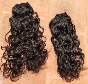 Natural Black <b>Curly</b> Hair <b>Bundles</b> For Matching Naturally Dark <b>Curly</b> Hair Form India Exporter <b>Curly</b> Hair - Product Image 2