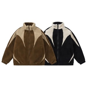 Veste d'hiver en polaire Sherpa à manches longues et fermeture éclair personnalisée, style streetwear, vente en gros - Product Image 1