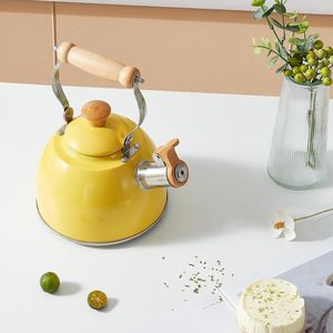 Bollitore da tè in acciaio inossidabile con manico ergonomico Cool Touch, teiera a fischio per piano cottura, per uso alimentare - Product Image 2