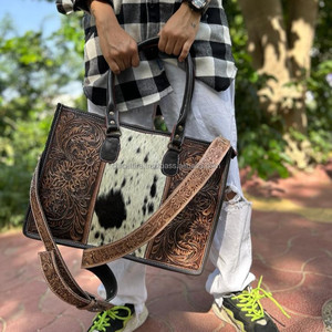 กระเป๋าโท้ทหนังขนวัวแท้มาใหม่กระเป๋าหนังมีสไตล์สำหรับผู้หญิงกระเป๋าเครื่องมือแกะสลักมือสำหรับใช้งานได้หลากหลาย - Product Image 2