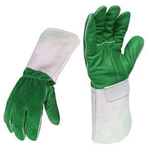 Gants de soudage en cuir pleine fleur et croûte de cuir, ignifuges, de sécurité, sur mesure, pour barbecue, construction, protection des mains et des bras - Product Image 4