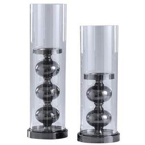 Portavelas de cristal alto de madera natural estilo rústico, linterna decorativa de pie para el hogar - Product Image 6