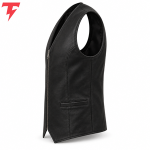 <b>Men's</b> Casual <b>Knit</b> <b>Vest</b> Genuine Leather Shell Pockets Solid Color Windproof Outer Wear <b>Men</b> Leather <b>Vest</b> In Cheap Price - Product Image 2
