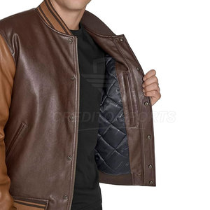 Custom Made <b>High</b> Quality <b>Leather</b> Letterman Jacket <b>Top</b> Price Letterman <b>Leather</b> Jacket For Online Sale Winter Made In Pakistan - Product Image 5