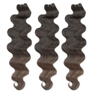 Extensions de cheveux humains à ondulations lâches, cheveux Remy, style pré-bouclé, couleur 1 brun foncé - Product Image 2
