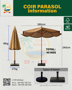 COCO HITECH Eco Friendly Coir Umbrella Handmade from Natural Coconut Fiber for Garden Resort Hotel and Park Decoration - Product Image 6