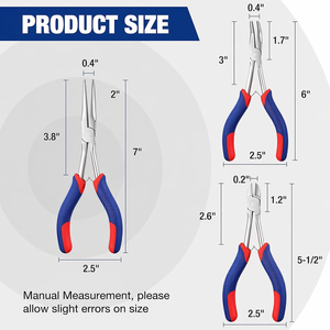 INTENSE SURGICAL INSTRUMENTS 3 Piece Stainless Steel Mini <b>Pliers</b> <b>Set</b> Precision Needle Nose Bent Nose Cutter for DIY Jewelry - Product Image 5
