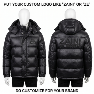 ZAINI ZE-130 <b>Mens</b> <b>Long</b> Hooded Puffer <b>Jacket</b> 100% Polyester 500gsm Quilted Burgundy Windproof Waterproof Winter OEM ODM - Product Image 1