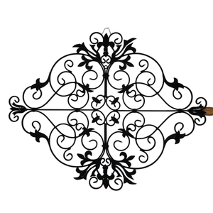 Décoration Murale pour Chambre et Salon, Art Mural en Fer Forgé avec Cadre Métallique et Motif Floral Suspendu pour Hall d'Entrée - Product Image 4