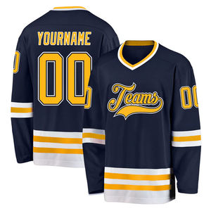 Maillot de hockey sur glace sans polyester, design personnalisé, impression par sublimation, logo brodé, uniforme de hockey sur glace personnalisé, uniforme d'équipe de hockey - Product Image 1