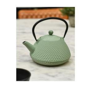 Hermosa Tetera Redonda de Hierro Fundido con Diseño de Flores Doradas, con Tapa y Asa, Tetera Decorativa para Servir Té - Product Image 2