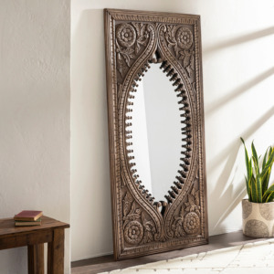 Miroir pleine longueur avec cadre sculpté de style français vintage pour salle de bain, entrée, vestiaire, salon, en gros - Product Image 6