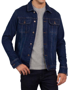 Chaqueta vaquera de mezclilla para hombre, estilo vintage, lavada, informal, para exteriores, de sarga de algodón = Chaquetas vaqueras de diseño clásico hechas a medida - Product Image 1