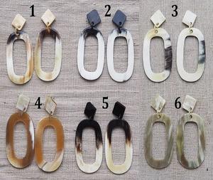 Pendientes de cuerno de Búfalo Blanco más vendidos, latón Natural pulido con estilo Animal, decoración de artículos de fiesta colgantes a precio - Product Image 2
