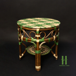 Mesa de Centro de Ratán Bohemia Ecológica, Mesa Redonda de Mimbre Hecha a Mano, Muebles Naturales para Sala de Estar y Proyectos Hoteleros - Product Image 4