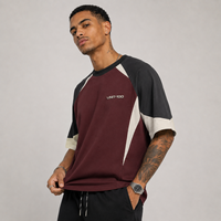 T-shirt Raglan Oversize Personnalisé Color Block 220 GSM Coton Polyester Impression par transfert Logo 3D en relief Streetwear Tee OEM ODM