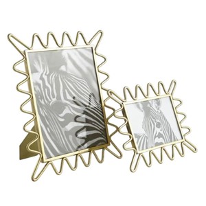 Geometric <b>Gold</b> Metal Photo <b>Frame</b> Wholesale Elegant Art Deco Aluminium Picture <b>Frame</b> for Tabletop Desk Home Decoration On Sale - Product Image 4