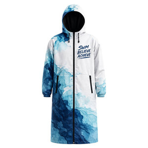 Professional Swim Parka Coat, Unisex Long Hooded Jacket with Thermal Protection, Water Resistant Fabric and Eye <b>Catching</b> Design - Product Image 1