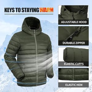 <b>Men's</b> Lightweight Packable Puffer Jacket Waterproof Winter Hood Jacket Custom Packable Quilted Puffer Jacket With Storage <b>Pouch</b> - Product Image 3