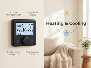 Thermostat intelligent WiFi <span class=keywords><strong>sans</strong></span> <span class=keywords><strong>fil</strong></span> RF pour chaudière à <span class=keywords><strong>gaz</strong></span> avec conception flexible pour la maison et le bureau - Contrôle de chauffage programmable - Product Image 3