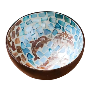 Exquisito Cuenco de Coco Artesanal Vietnamita - Patrón de Concha Iridiscente - Regalo de Boutique - Product Image 1