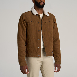 Wholesale <b>Men's</b> Corduroy Shirt <b>Jacket</b> With Faux Fur Street Style Breathable Winter Button Closure High Quality <b>Men's</b> <b>Jacket</b> - Product Image 1