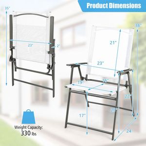 ชุดเก้าอี้พับโครงโลหะกันสนิม 4 ตัว เฟอร์นิเจอร์กลางแจ้งที่ทนทานและมีสไตล์ - Product Image 4