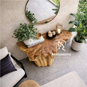 Muebles de Consola de Raíz de Teca Contemporáneos, Muebles de Madera para Sala de Estar, Exteriores, Escuela y Hogar - Product Image 3