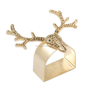 Anneau de serviette en bois de cerf nickelé pièce unique métal de haute qualité thème de renne solide élégant hôtels anneau de serviette au moins quantité minimale de commande - Product Image 3