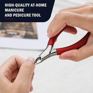 Coupe-cuticules de qualité supérieure, manche en plastique rouge, acier inoxydable, pour usage domestique et professionnel. - Product Image 5