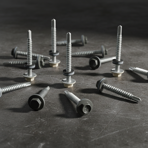 Vis autoperceuse à tête hexagonale PDC avec rondelle EPDM intégrée, en acier au carbone, filetage grossier, galvanisée, classe 4.8/6.8, résistante à la corrosion - Product Image 1