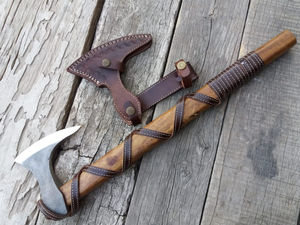 Nuevas llegadas: Hacha Ragnar de acero al carbono forjada a mano, hacha de Ragnar Lothbrok de la película Vikingos, cuchillo, espada, hachas, hacha forestal, hacha corta. - Product Image 3