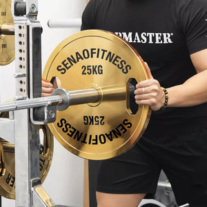 जिम फिटनेस बम्पर पकड़ के लिए आईपी स्तर गोल्डन कैलिब्रेट स्टील वेट प्लेट्स - Product Image 4