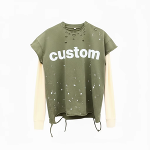 เสื้อยืดแขนสั้นทรงโอเวอร์ไซส์ผ้าคอตตอนหนานุ่ม ล้างสีแบบแอซิดวอช สไตล์สตรีทแวร์ เป็นมิตรต่อสิ่งแวดล้อม แห้งเร็ว ผ้าสองชั้น - Product Image 5