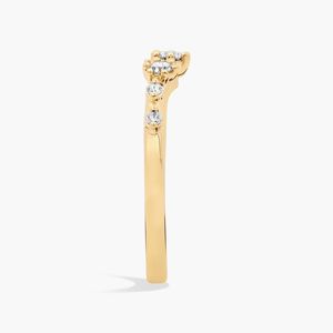 Anillo de Boda de Lujo para Mujer, Chapado en Oro de 14K, con Diamante Natural de Corte Redondo y Curvado - Product Image 3