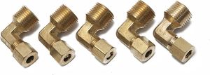 Adaptateur coudé à 90 degrés, tube de 1/4 po de diamètre extérieur x filetage mâle NPT de 1/8 po, raccord de compression en laiton pour tube - Product Image 6