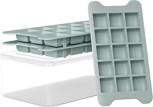 Modern 2-in-1 Kitchen Tools Easy Release <b>Rectangle</b> Injection Pop Ice Cube Maker with Lids and Tray <b>Bin</b> for Beverages Ice Cream - Product Image 4