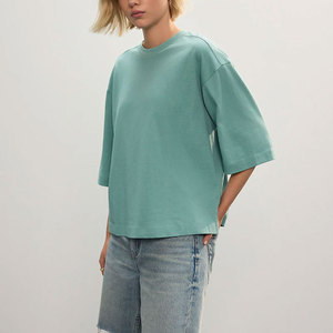 Camiseta de Verano para Mujer, Color Personalizado, Talla Grande, Corte Holgado, 100% Algodón, Transpirable, Alta Calidad, Precio Bajo, Venta al Por Mayor, Nueva Llegada - Product Image 1
