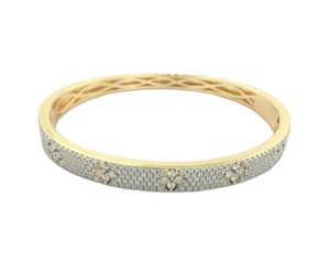 Brazalete de plata de ley con moissanita de forma redonda blanca, regalo de joyería para uso diario y de fiesta - Product Image 2