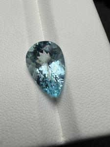 Piedra Preciosa de Aguamarina Azul Natural, Gema Suelta, Color Santa María Genuino, para Joyería, Anillo, Colgante, Regalo para Coleccionistas, 4.00 ct, Forma de Pera - Product Image 6