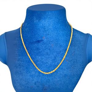 Elegante Cadena de Oro Sólido de 22K con Diseño de Cuerda Trenzada y Detalles de Barril, Collar de Oro Amarillo Auténtico con Sello BIS - Product Image 1