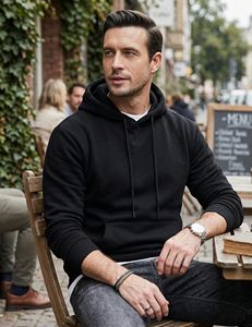 Wholesale <b>Men</b> Hoodie Sweatshirts Custom Logo Heavyweight Unisex Eco-Friendly Breathable <b>Pullover</b> Hoodie Regular Fit Solid Colour - Product Image 5