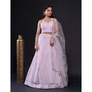 Robes de soirée de créateur Séquence élégante & Zari Work Lehenga Choli pour les fêtes - Product Image 2