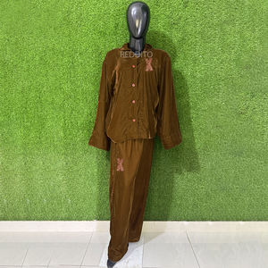 Lencería Sexy Bordada 100% Algodón, Talla Grande, Conjunto de Pijama de Dos Piezas para Mujer, Ropa de Dormir Linda - Product Image 1