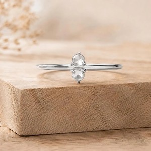 Anillo de compromiso de dos piedras de oro macizo de 10K, 14K, 18K con diamante de laboratorio redondo rosa y moissanita, color DEF, claridad VS VVS, regalo para ella. - Product Image 3