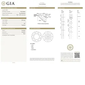 High End Fine Jewelry Diamond Supplier 2.7 carat GIA Natural Round Diamond J Color VS2 EX EX EX for Wedding