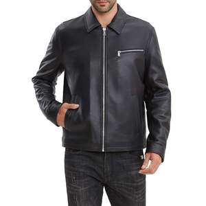 Wholesale Casual Leather <b>Jacket</b> For <b>Men</b> Solid Color Warm Plus <b>Velvet</b> Biker Style <b>Men</b> Leather <b>Jacket</b> Hooded Customized Motorbike - Product Image 1
