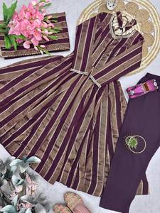 Vestido largo indio y pakistaní para mujer, conjunto Dupatta, costura completa, Georgette, estampado Digital, bordado para bodas, trajes informales - Product Image 2