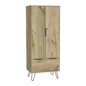 Armadio in legno di quercia chiara con 2 porte e 1 cassetto eleganti mobili per la casa - Product Image 3